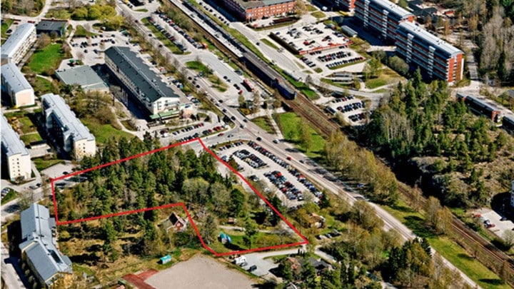 Vy över centrala Tullinge där nya bostäder planeras i dialog med invånarna