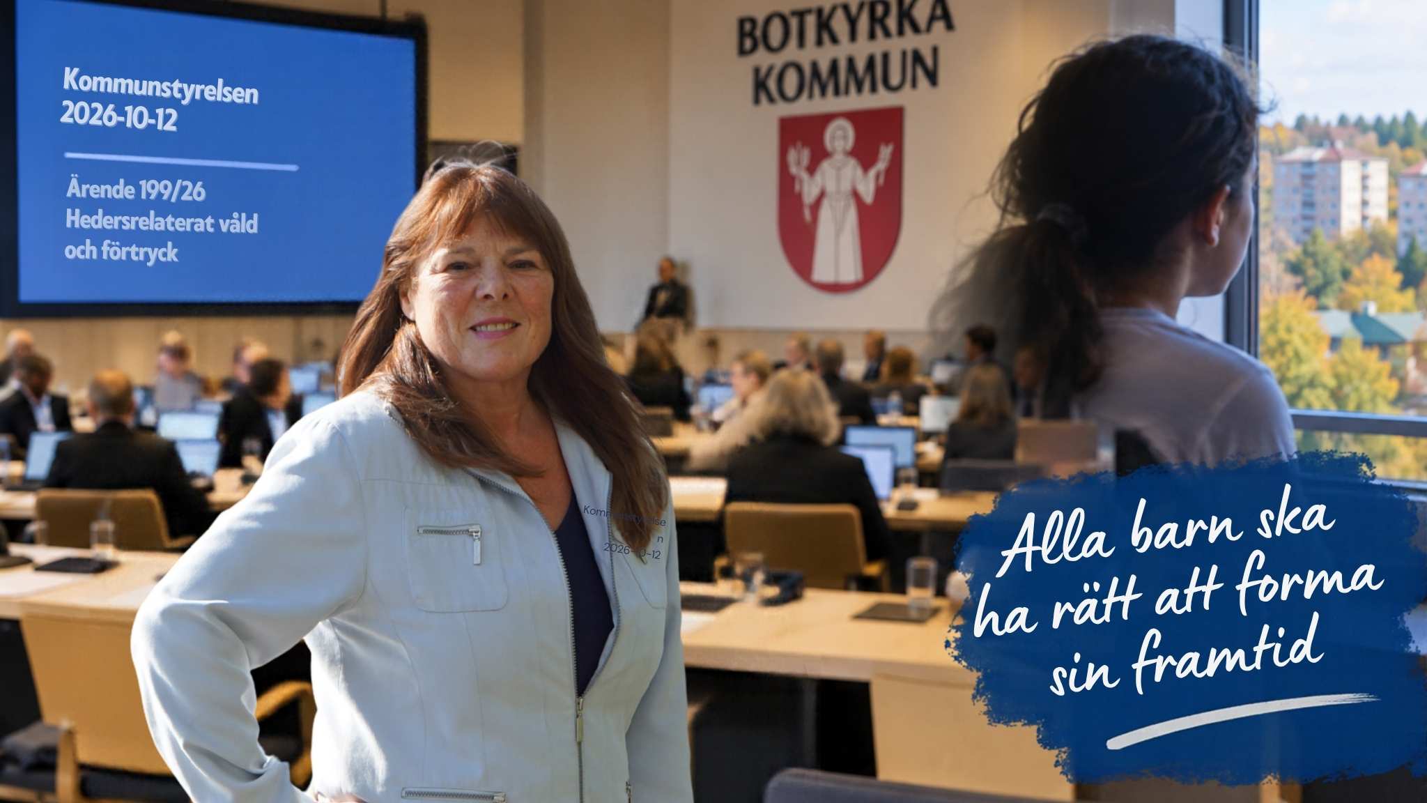Birgit Hellgren från Liberalerna lämnar förslag mot hedersrelaterat våld och förtryck i Botkyrka.